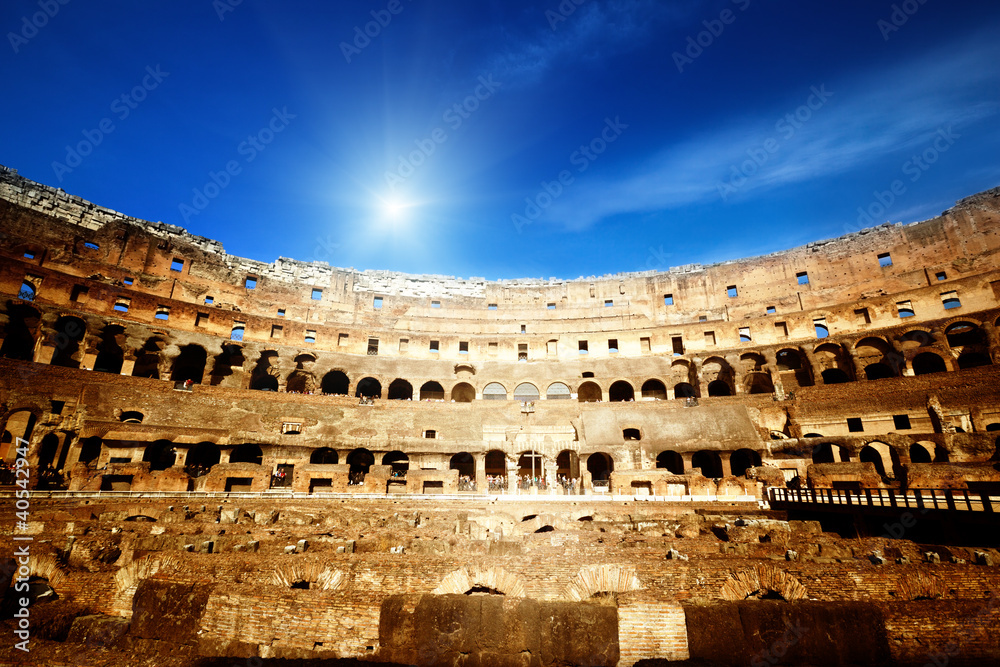 Naklejka premium inside of Colosseum in Rome, Italy
