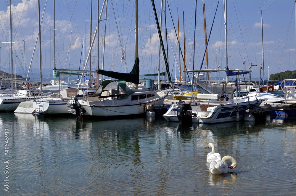 Obraz premium Port of Thonon les Bains in France