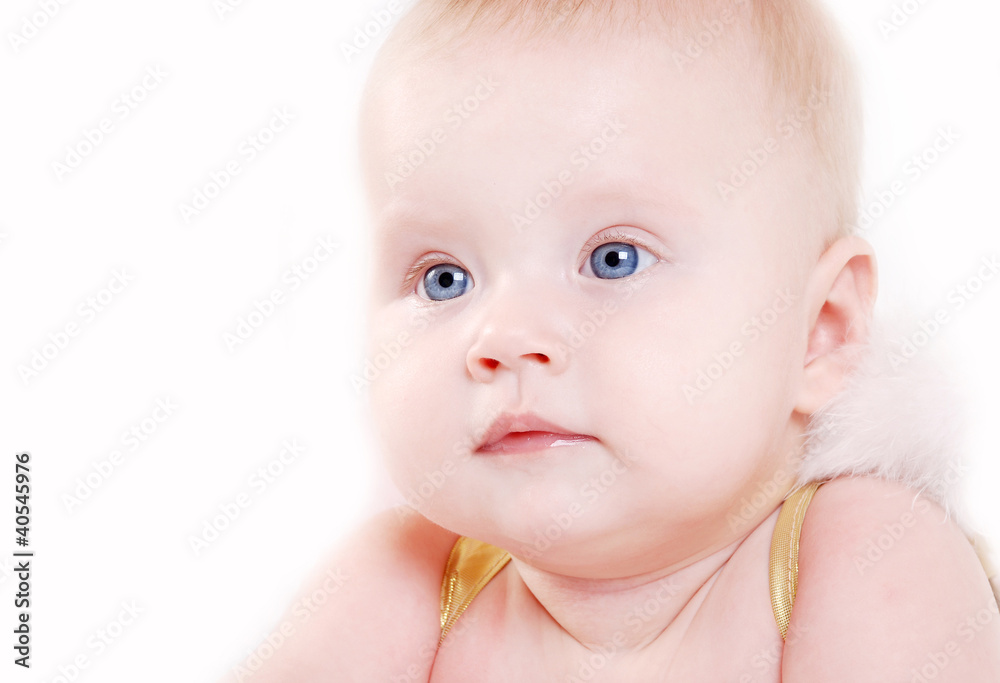 Portrait infafnt girl with angel wings