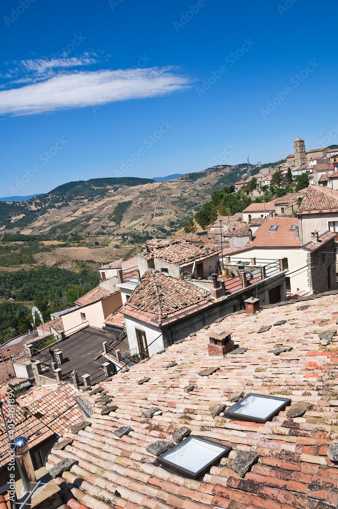 Panoramic view of Pietrapertosa. Basilicata. Italy.