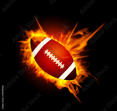 Realistic American football in the fire