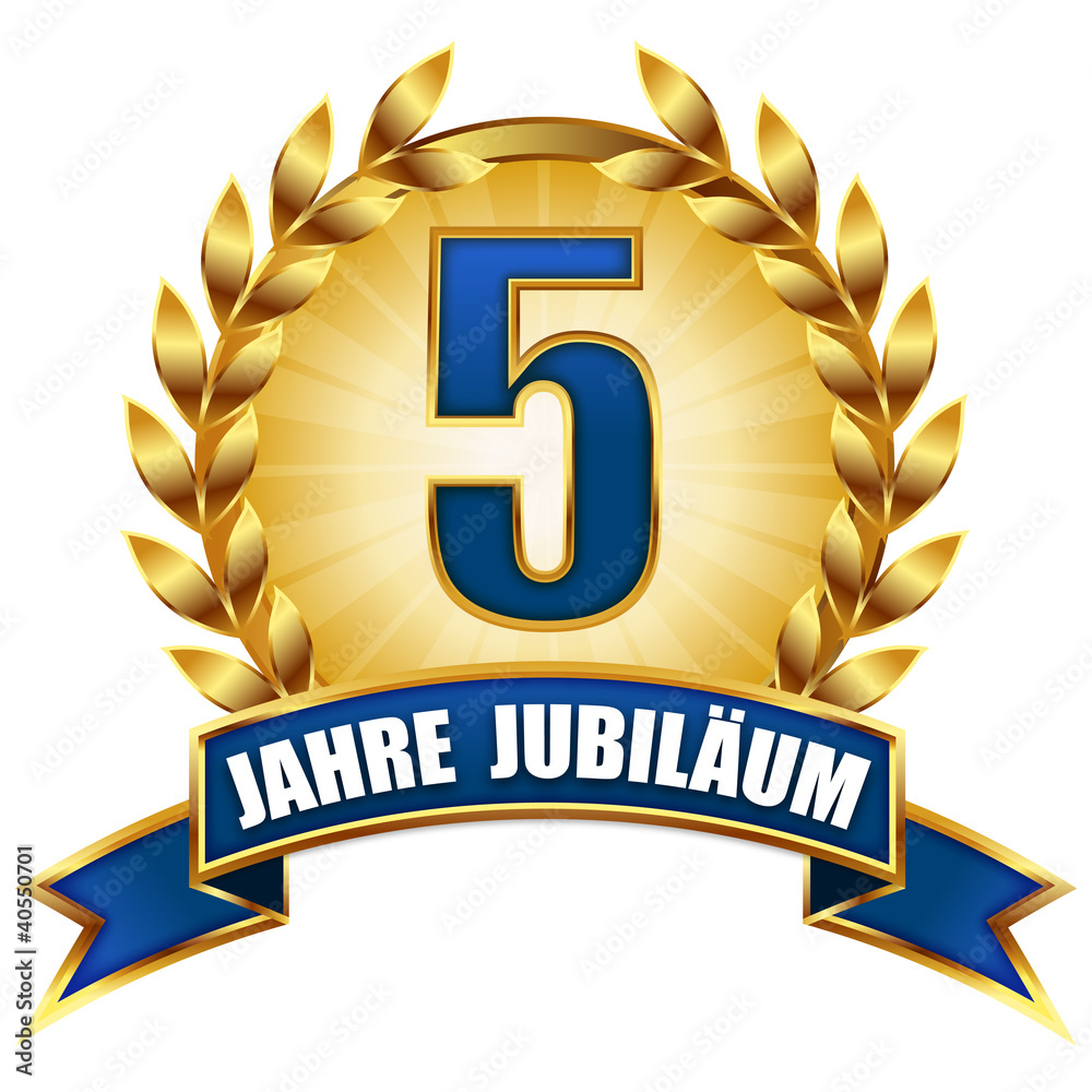 5 Jahre Jubiläum StockIllustration Adobe Stock