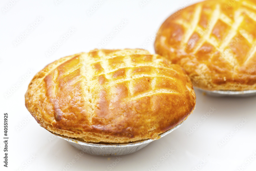 Chicken pie isolated on white background Chicken pie isolated on white background