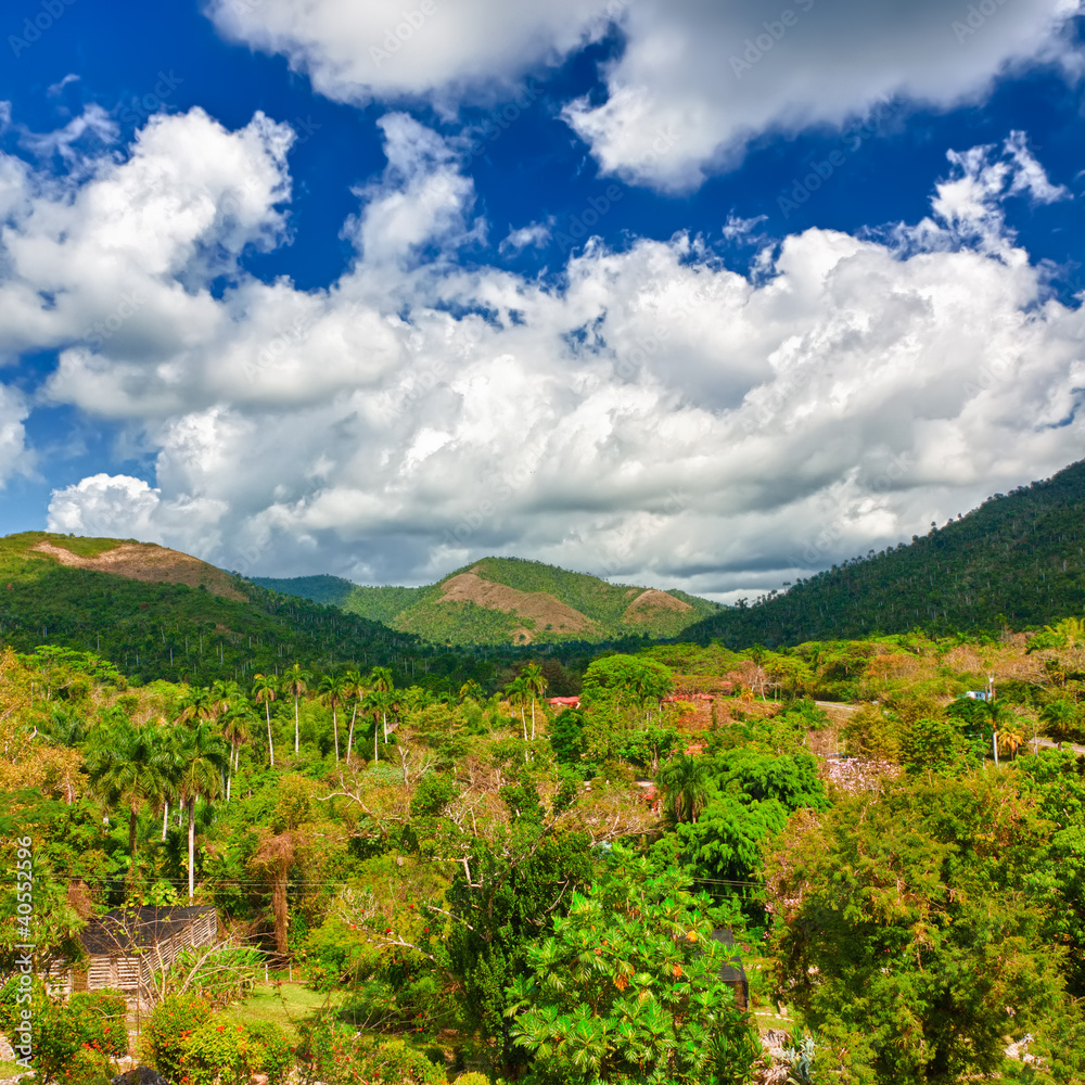 Mountains and tropical valleys in Cuba