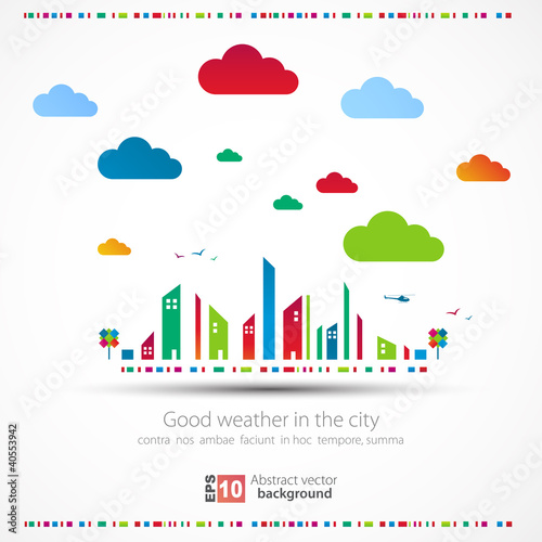 Abstract background. City theme. Vector photo
