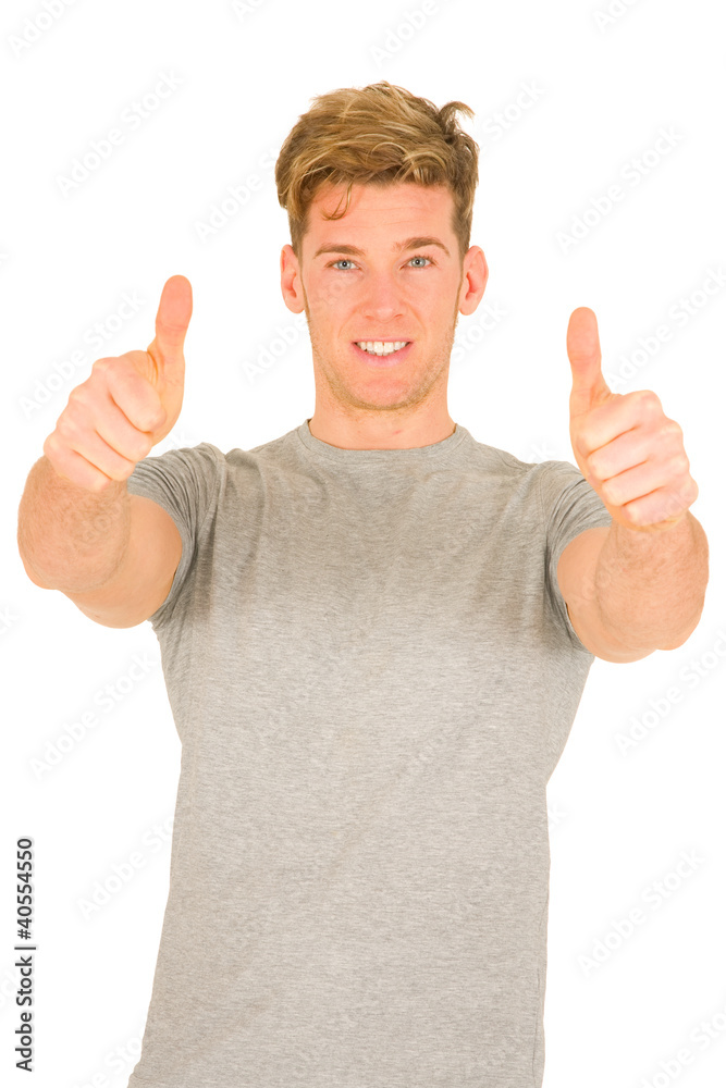 Fototapeta premium Young man with thumbs up