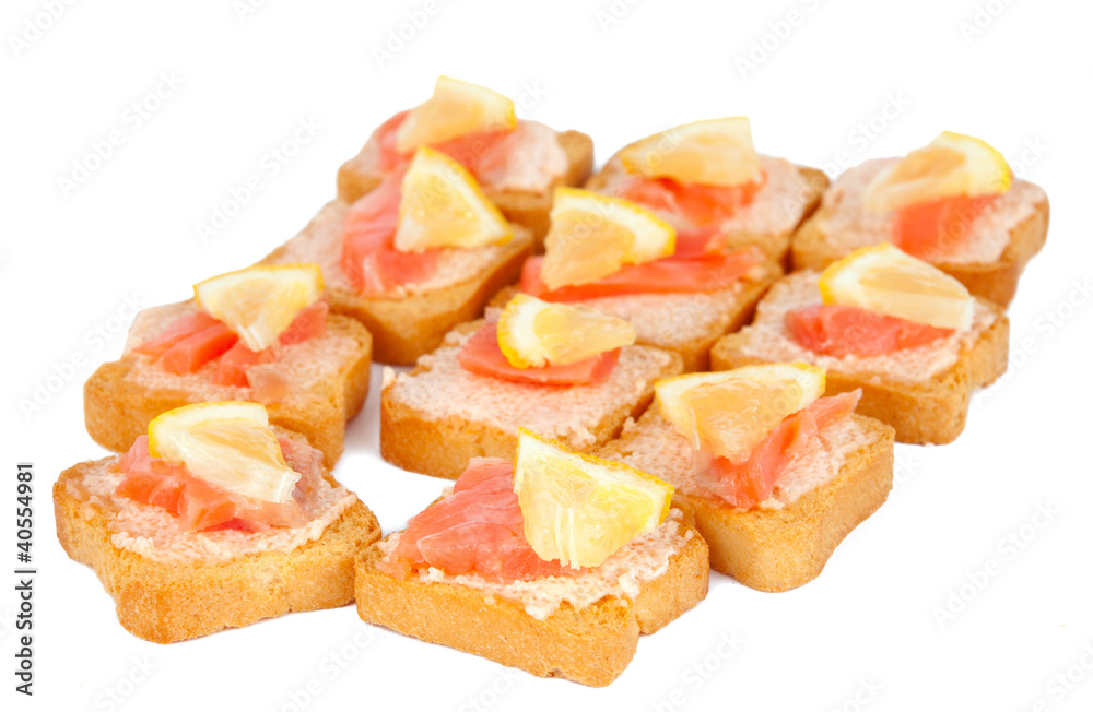 Crostinis with smoked salmon Crostinis with smoked salmon