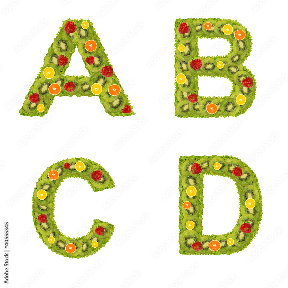 Alphabet from fruits Alphabet from fruits