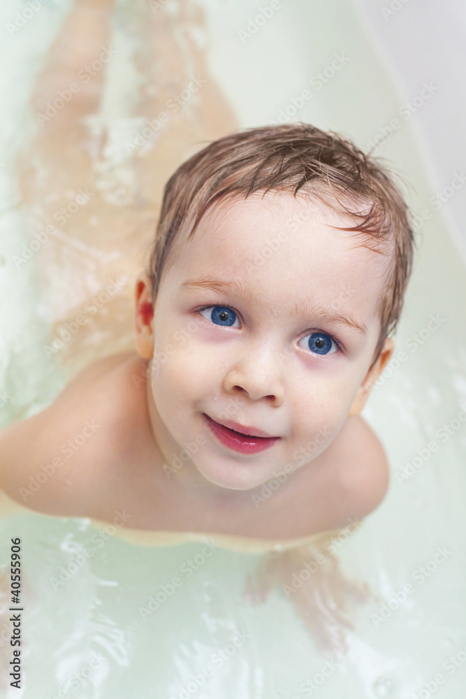 Baby taking bath and swim on chest Baby taking bath and swim on chest