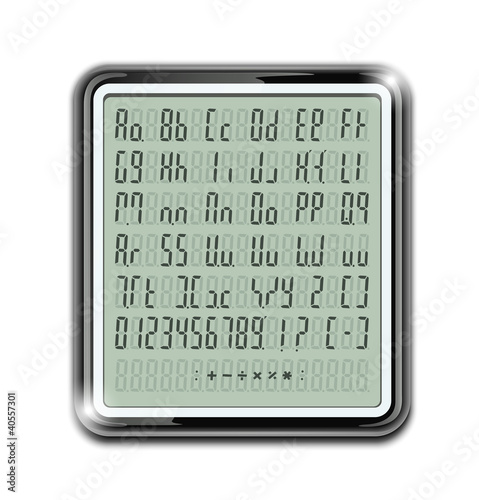 electronic calculator font vector illustration EPS10.