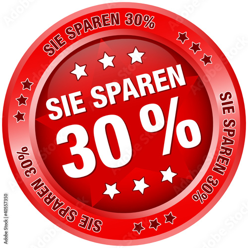 Button "Sie sparen 30%" rot