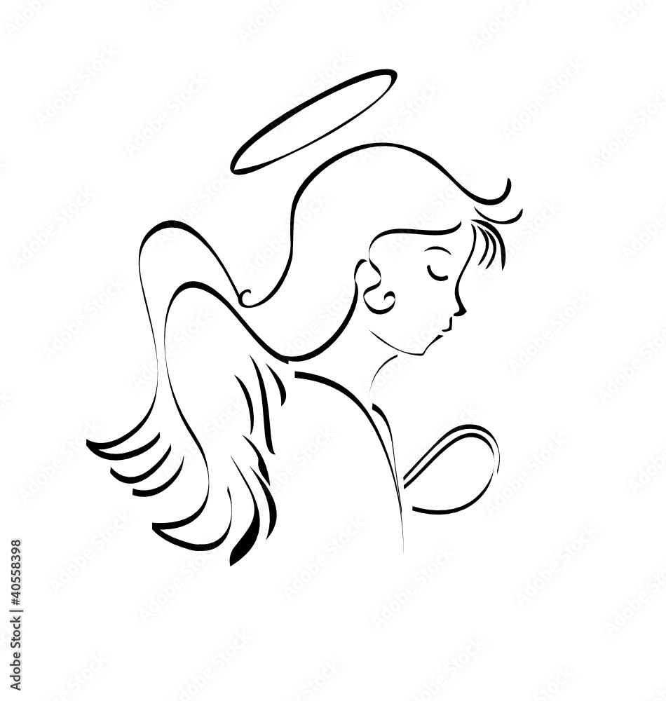 Angel praying to God Angel praying to God
