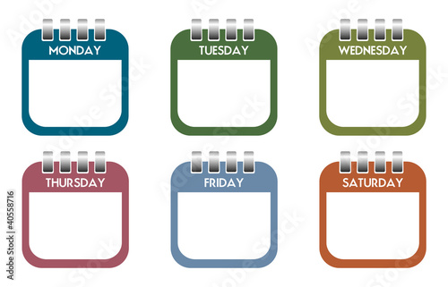 Week days calendar sheets