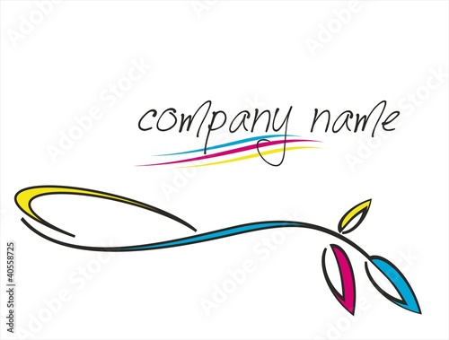 cmyk colors , leaves , business logo design