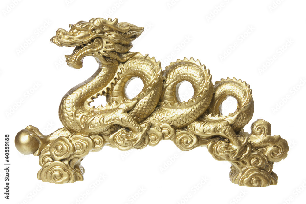 Obraz premium Golden Dragon Figurine