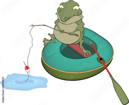 Toad the fisher. Cartoon