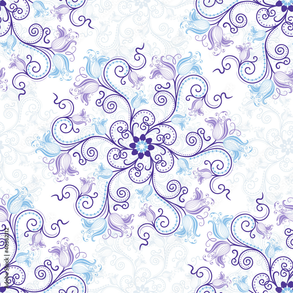 White-blue seamless pattern