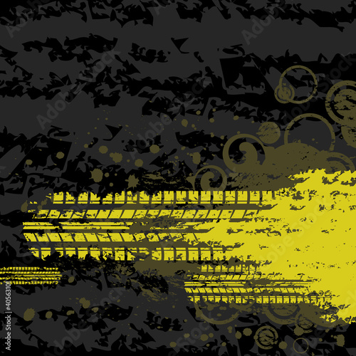 Yellow tire track background