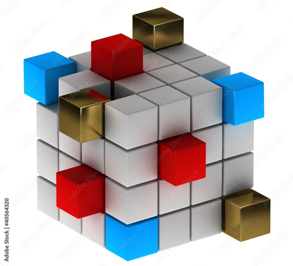 Teamwork business abstract concept with cubes Teamwork business abstract concept with cubes