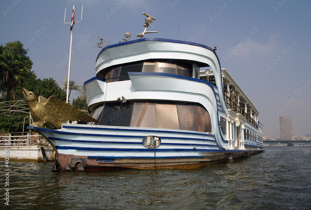 Passenger ships on the Nile near Cairo