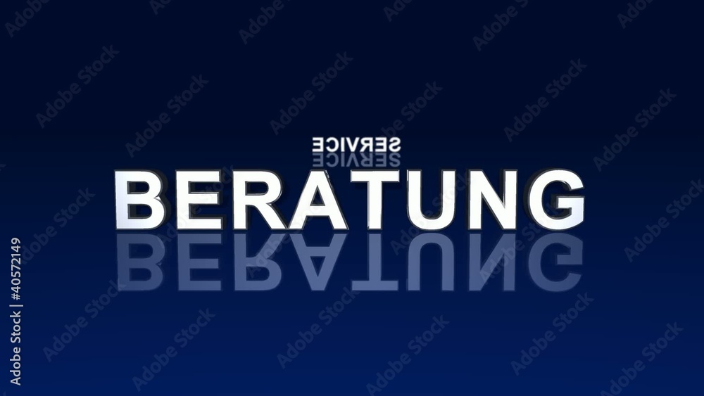 Text Rotation - 100% Beratung Service Kompetenz - Blau Schwarz