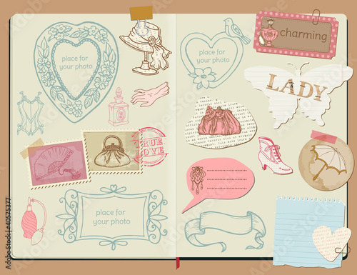 Vector Scrapbook Design Elements - Happy Birthday Set
