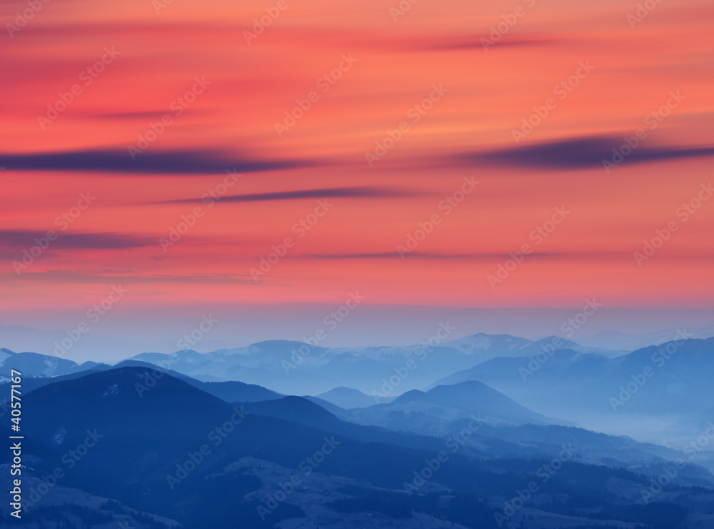 Sunrise in the Mountains