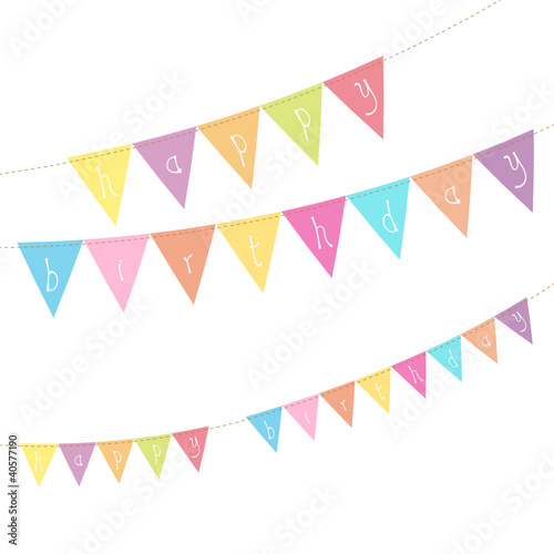 Festoons Triangle "Happy Birthday" Pastel