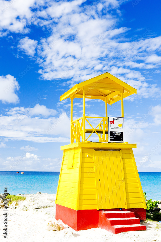 Fototapeta premium cabin on the beach, Enterprise Beach, Barbados, Caribbean