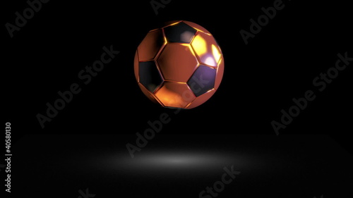 3D gold football bounce 02