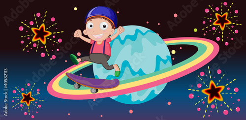 boy on a planet