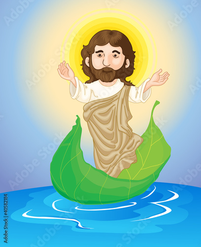 jesus floating