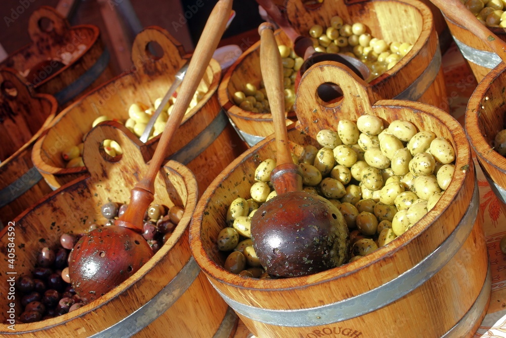 Olives for sale at a market Olives for sale at a market