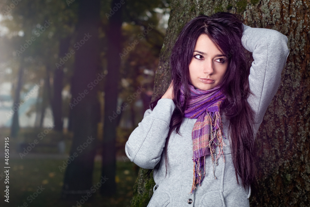 Beautiful model in the forest Beautiful model in the forest