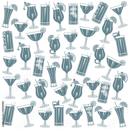 Cocktails seamless pattern
