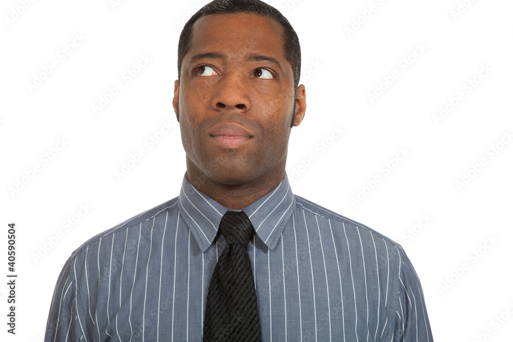 Portrait african man on white background