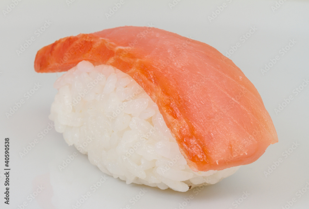 salmon sushi with white background salmon sushi with white background