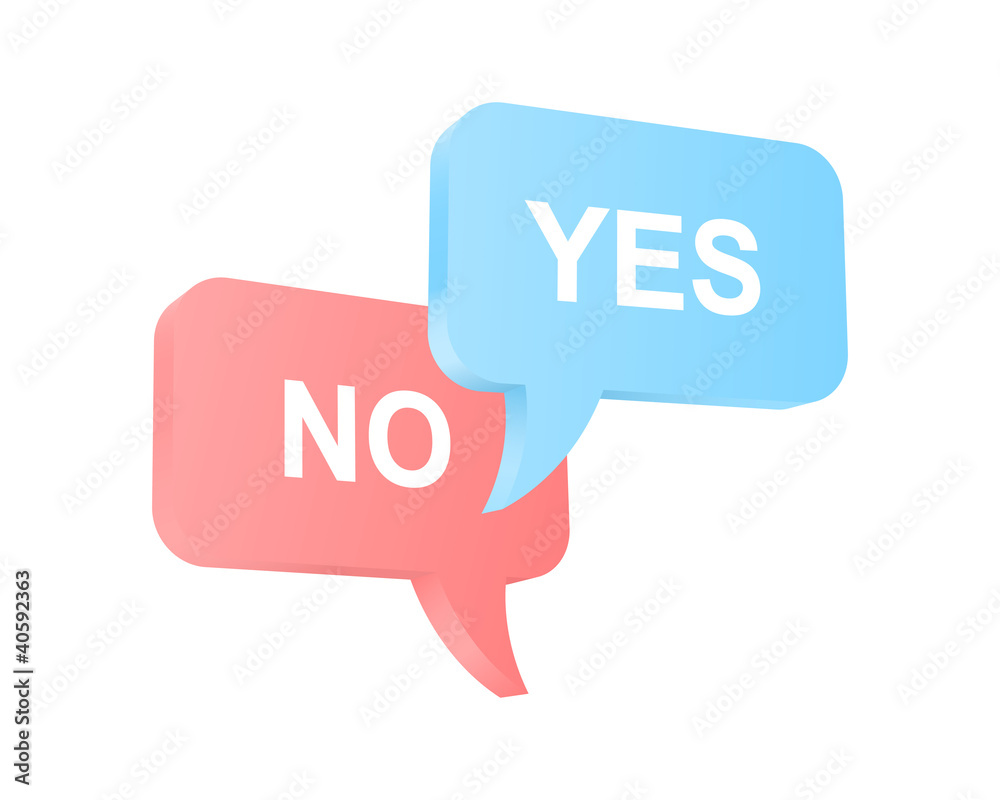 Speech balloons with two opposite opinions Speech balloons with two opposite opinions
