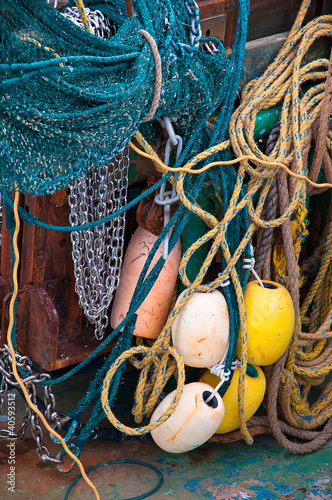 The Colorful Rigging on a Fishing Boat