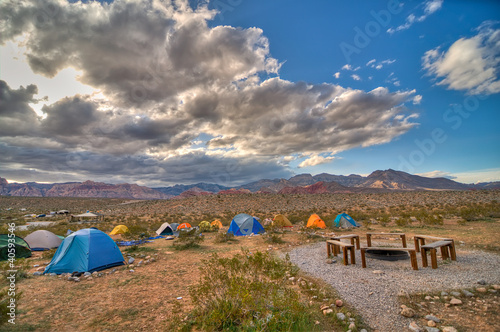A Campground in the Desert with Approaching Clouds