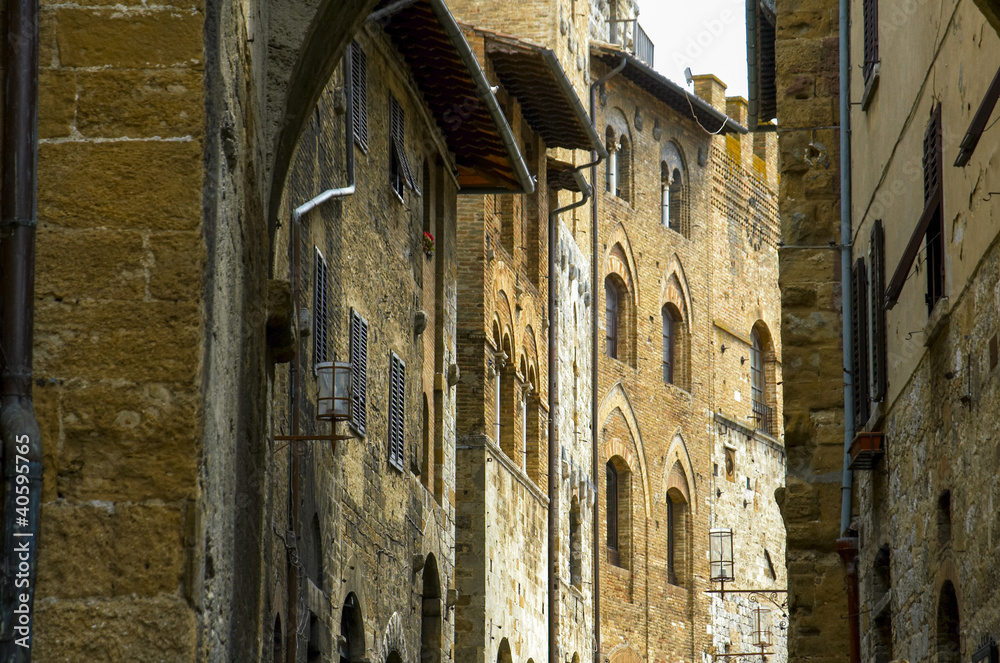 Streets of San Gimignano, Italy