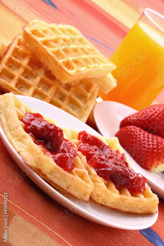 Waffles with the jam