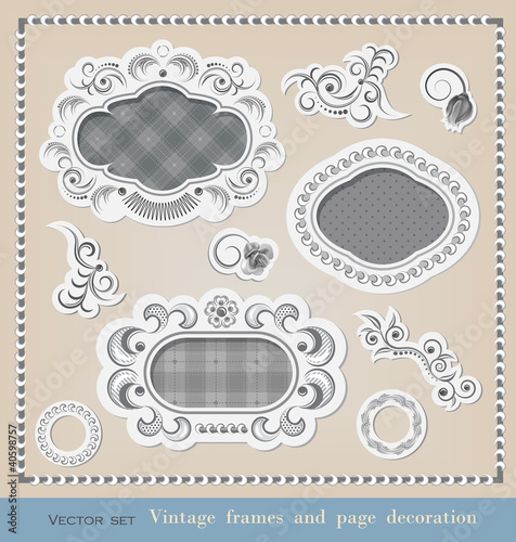 Set of calligraphy elements  and frames