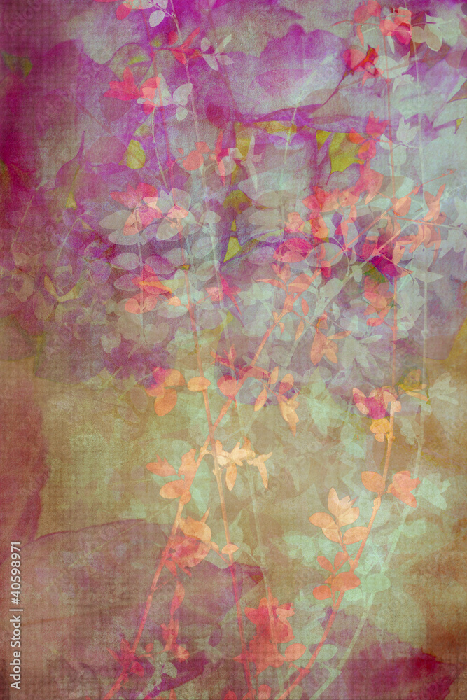 Grunge, decorative background with leaves Grunge, decorative background with leaves