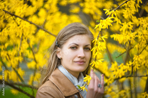 Young Girl in Spring Park