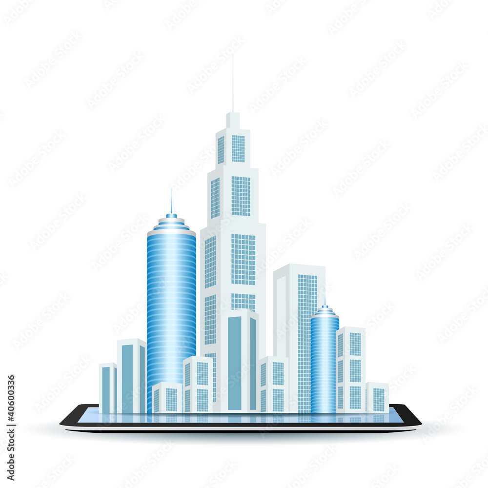 Business City on Tablet Computer