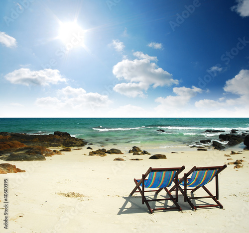 sea sand sun beach together blue sky