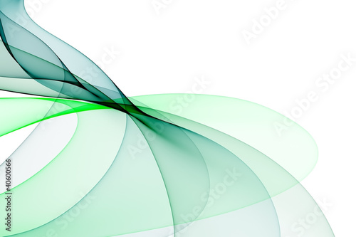 Smooth waves from tones of green on a white background