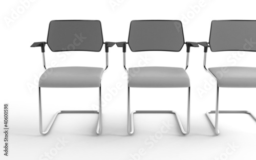 Three modern chairs isolate...