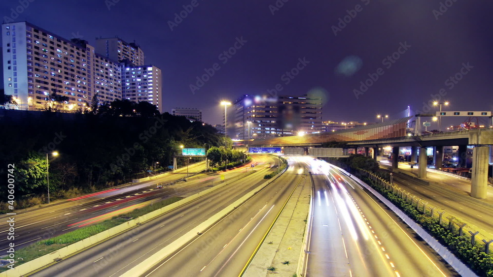 City timelapse at night. Honbg Kong. City timelapse at night. Honbg Kong.
